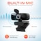Delton C24 Webcam HD1080p With Mic, Portable Tripod & Privacy Cover For Conferencing and Video Calling DCAM24BK - alternate 6